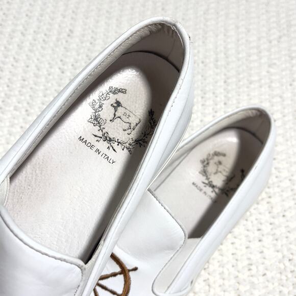Del Toro SZ 8 Men’s Slip On Loafers White Embroidery - Picture 4 of 6